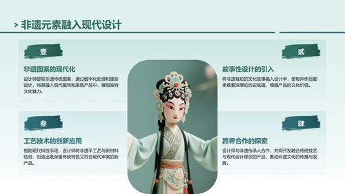 绿色中国风非遗传承的当代表达PPT模板