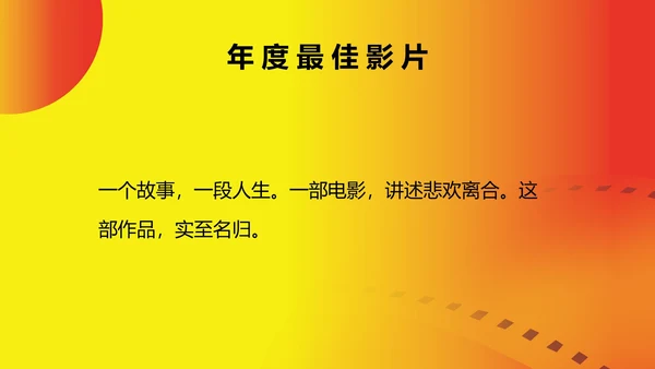 黄色简约风大学生电影节颁奖典礼主持PPT模板