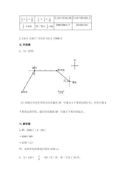 人教版六年级上册数学期末测试卷附参考答案（实用）.docx