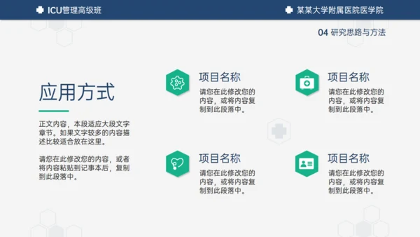 医学ICU药物试验毕业答辩通用PPT模板