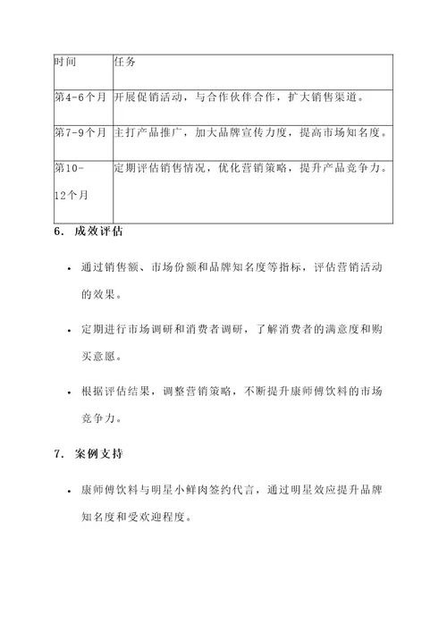 康师傅饮料的营销方案