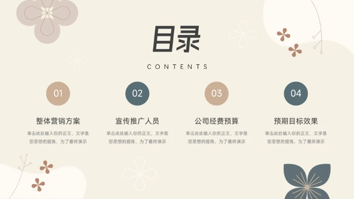 绿黄极简花纹品牌营销策划PPT模板