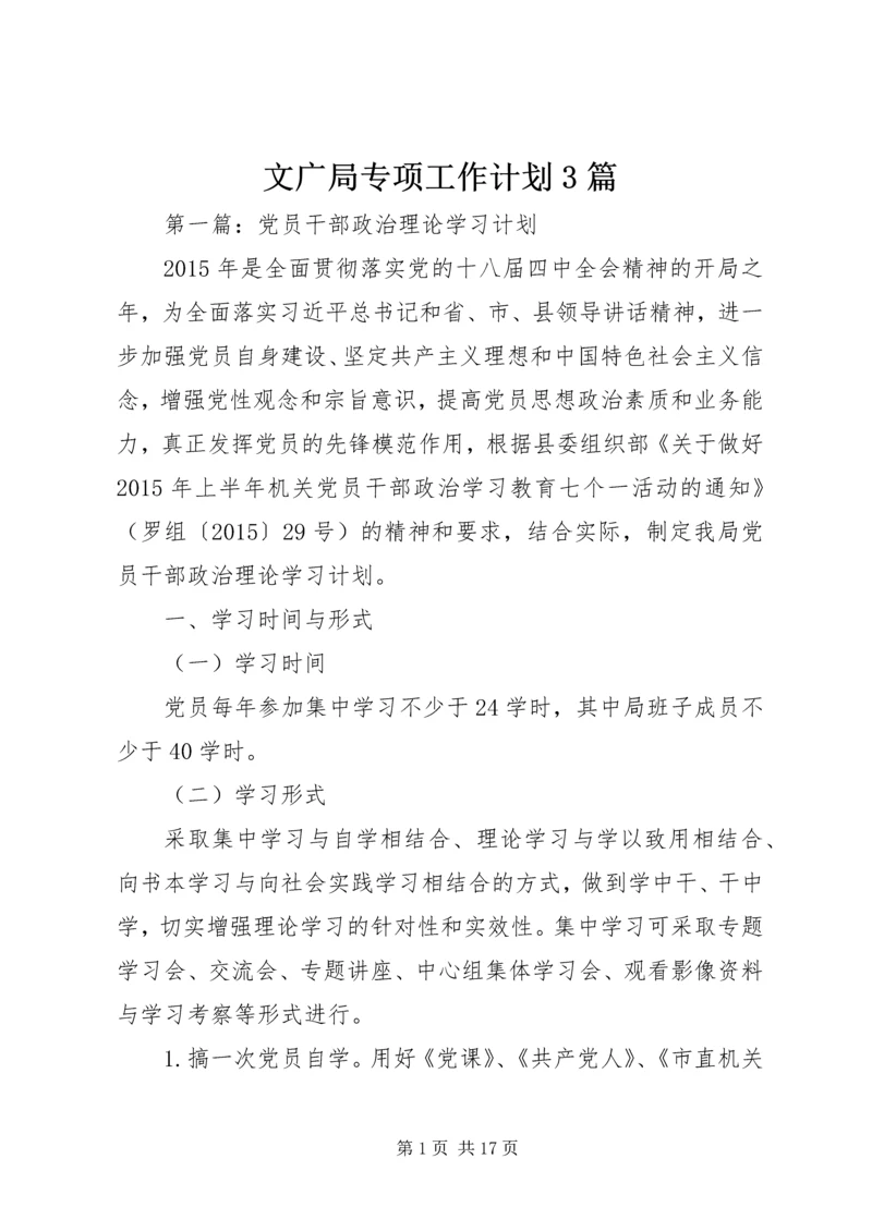 文广局专项工作计划3篇.docx