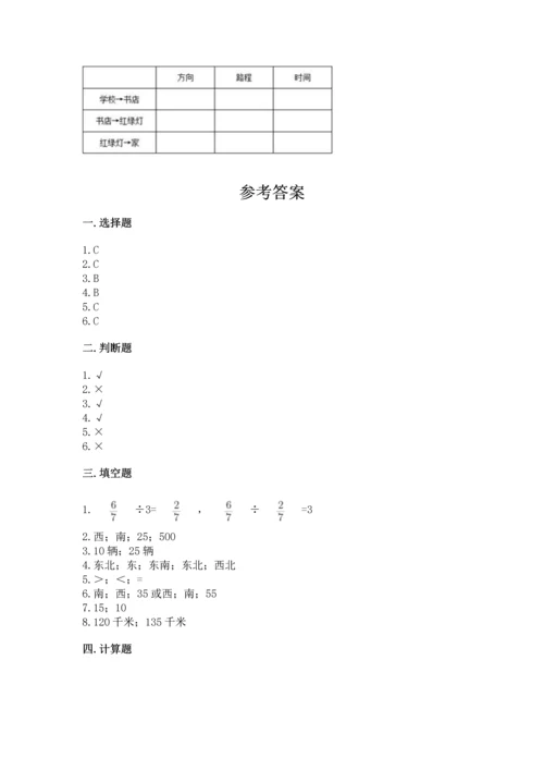 人教版六年级上册数学 期中测试卷（名师系列）.docx