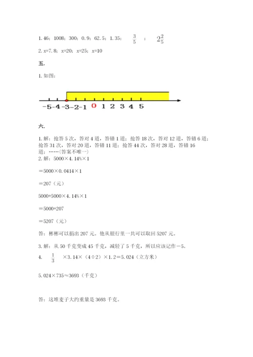 小学数学六年级下册竞赛试题附参考答案【满分必刷】.docx