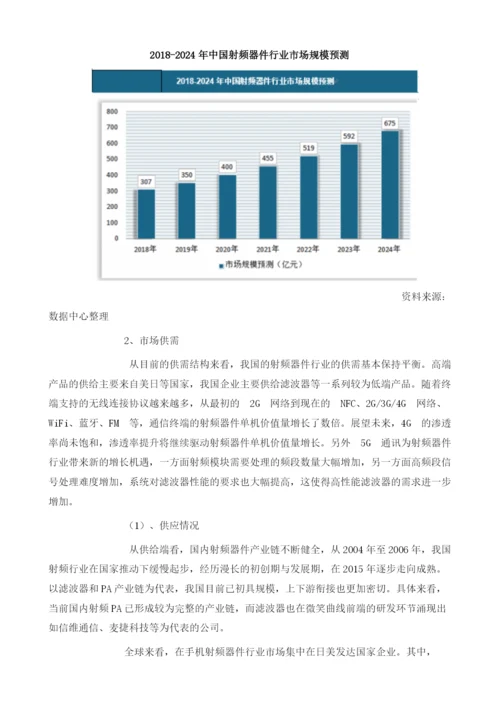 我国射频器件行业在5G浪潮推动下市场规模将会保持高幅度增长.docx