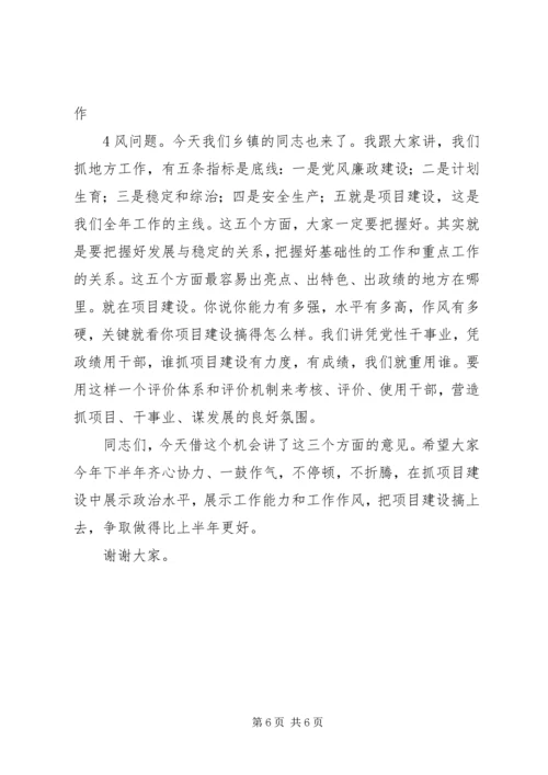 县委书记邓党雄在全县重点项目建设调度会上的讲话.docx