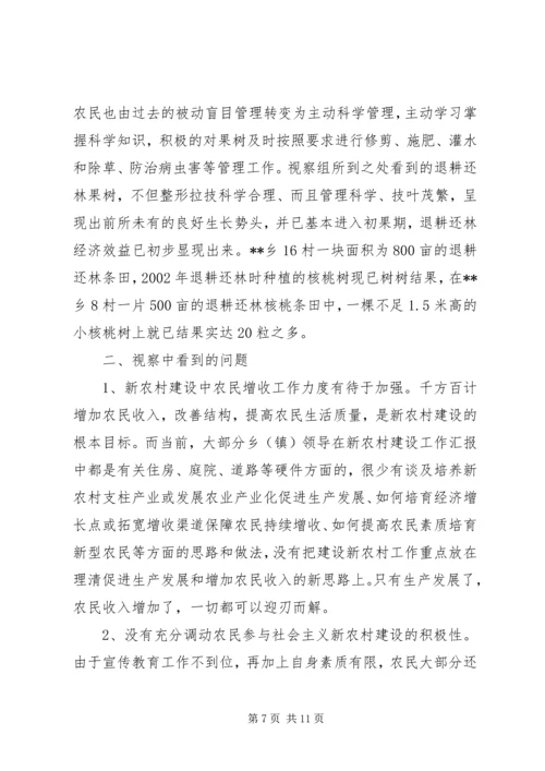 县政协视察组关于我县当前农村工作情况的视察报告.docx
