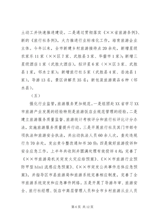 旅游党组上半年工作总结及下半年计划.docx