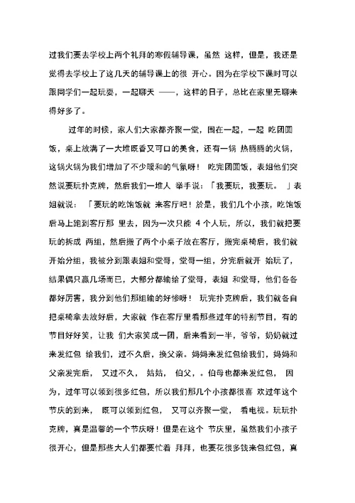 寒假假期总结