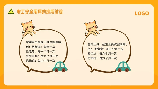 橙色插画电气安全知识培训PPT模板宣传PPT动态PPT安全教育