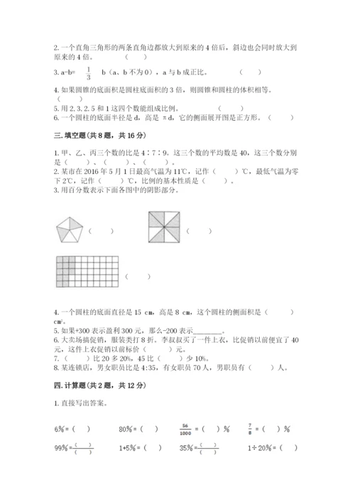 宣威市六年级下册数学期末测试卷审定版.docx
