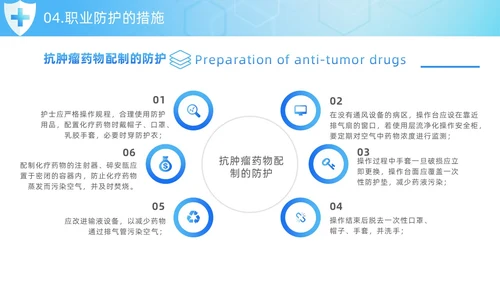 蓝色简约风护士职业安全防护培训PPT模板职业健康知识培训