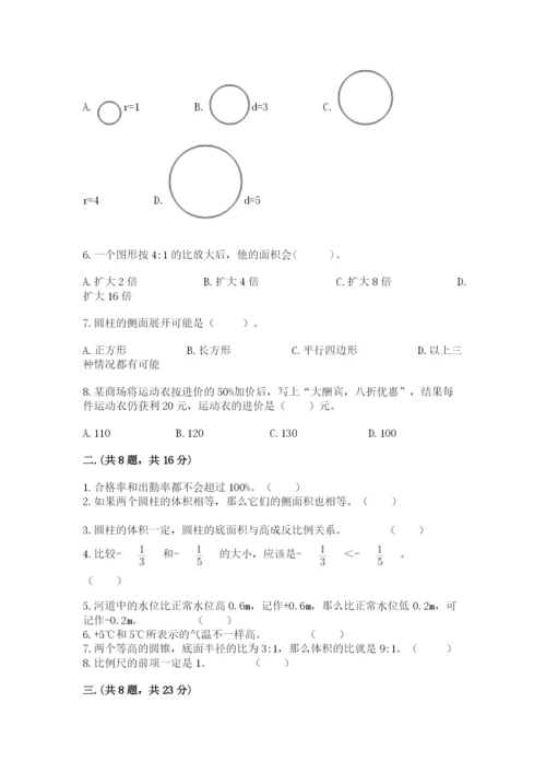 苏教版数学小升初模拟试卷（全优）.docx