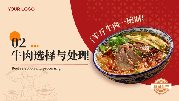 红色创意风宁夏美食介绍PPT模板