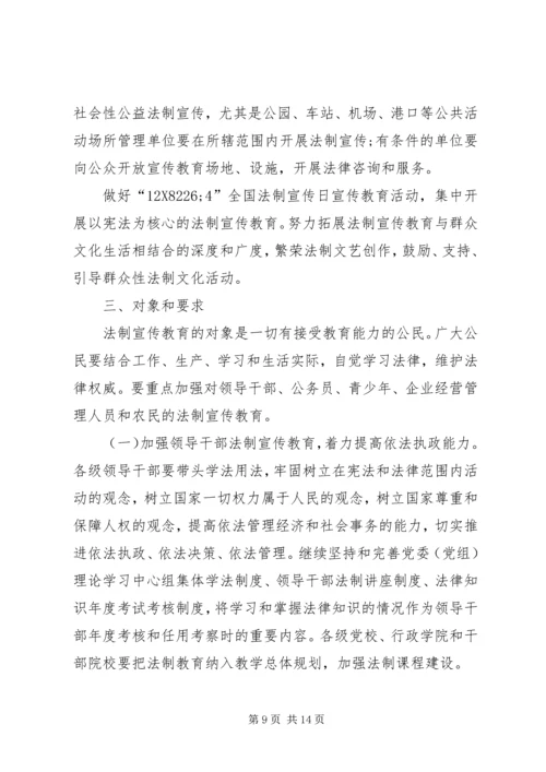 市法制宣传教育和依法治市第五个五年规划 (3).docx