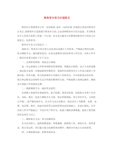 精编之财务审计实习计划范文.docx