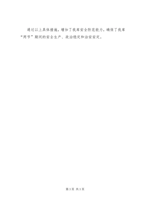 国家粮食储备库两节期间安全工作检查汇报 (3).docx