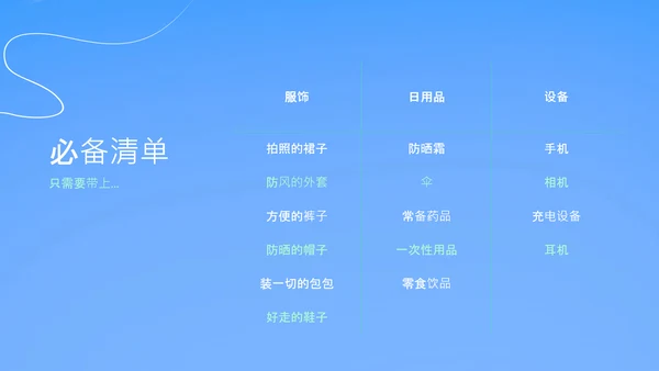 蓝色创意简约清新长沙城市旅游攻略