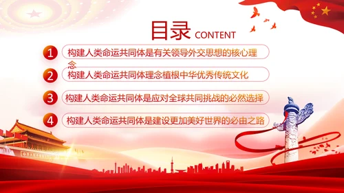 外交思想学习纲要构建人类命运共同体PPT模板