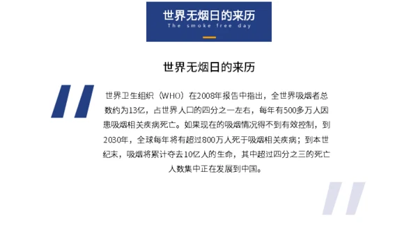 世界无烟日戒烟通用PPT模板