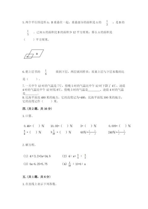 小学六年级数学期末自测题含答案【实用】.docx