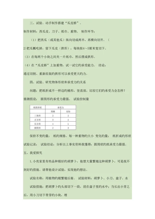 2023年苏教版小学科学五年级下册各单元知识点与实验操作含答案可打印.docx