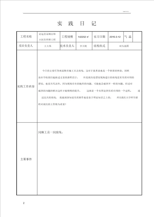 建筑施工日志30篇范文一般