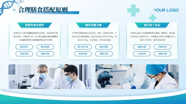 蓝色创意风健康医疗通用PPT模板