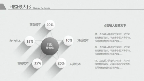极简灰白年度工作总结报告通用PPT模板