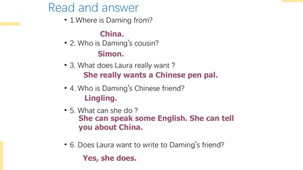 Module 5 Unit 1 Can I write to her（课件(共39张PPT)