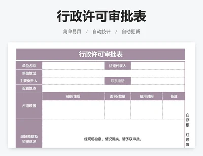 行政许可审批表