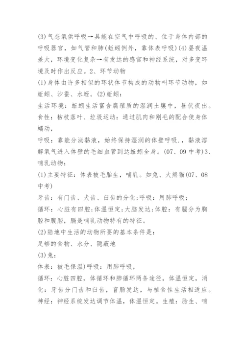 八年级上册人教版生物知识点.docx