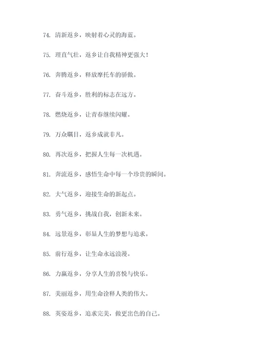 摩托车返乡2018标语