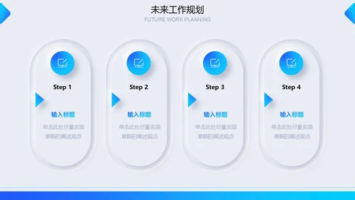 蓝色简约新拟态微粒体年度工作汇报汇报报告通用PPT模板工作总结