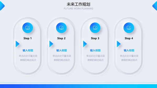 蓝色简约新拟态微粒体年度工作汇报汇报报告通用PPT模板工作总结
