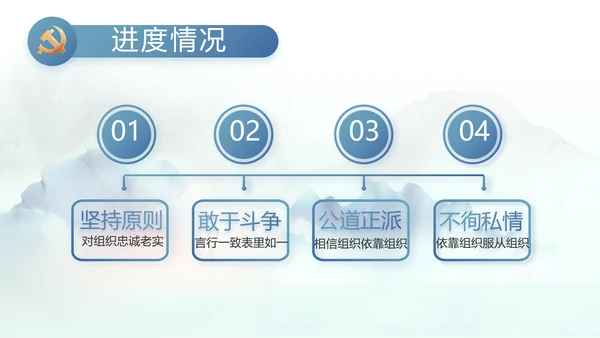 蓝色中国风党风廉政建设工作总结动态PPT模板