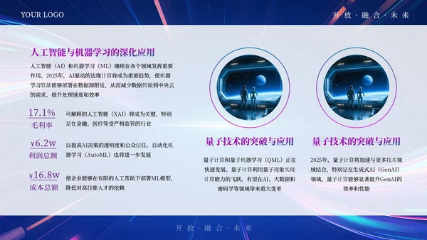 蓝紫色科技商务AI互联网通用PPT模板
