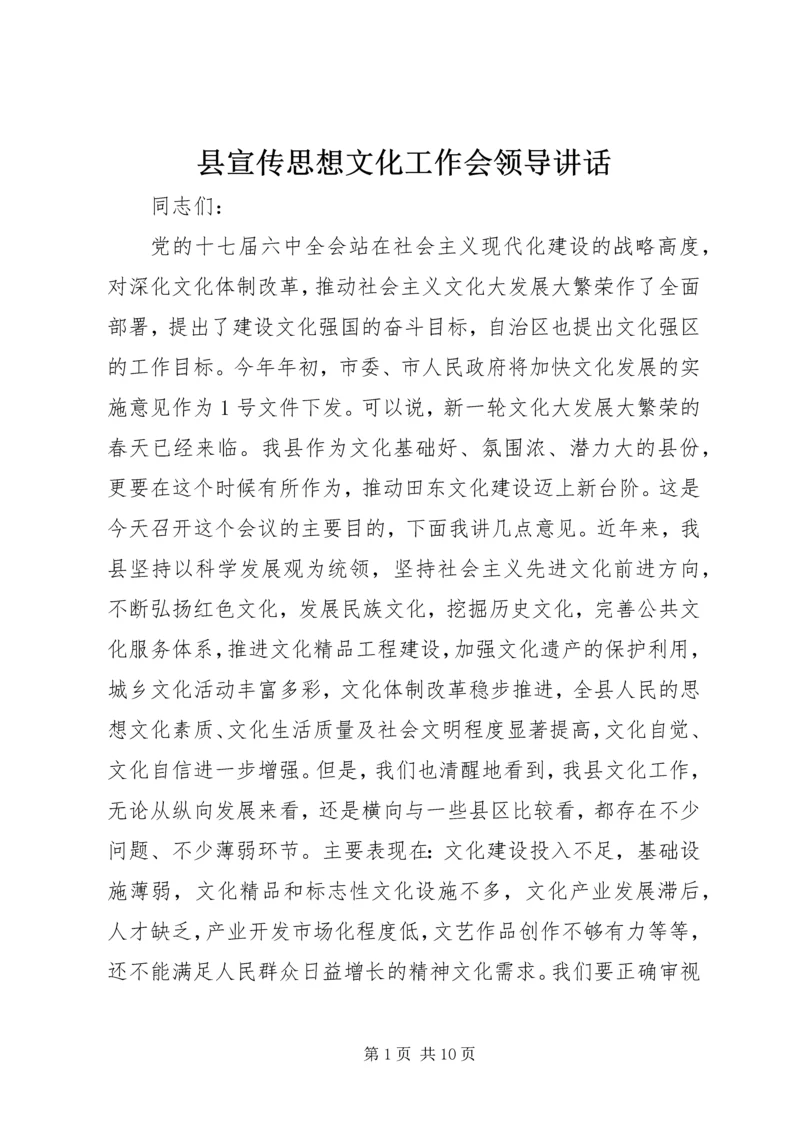 县宣传思想文化工作会领导讲话.docx