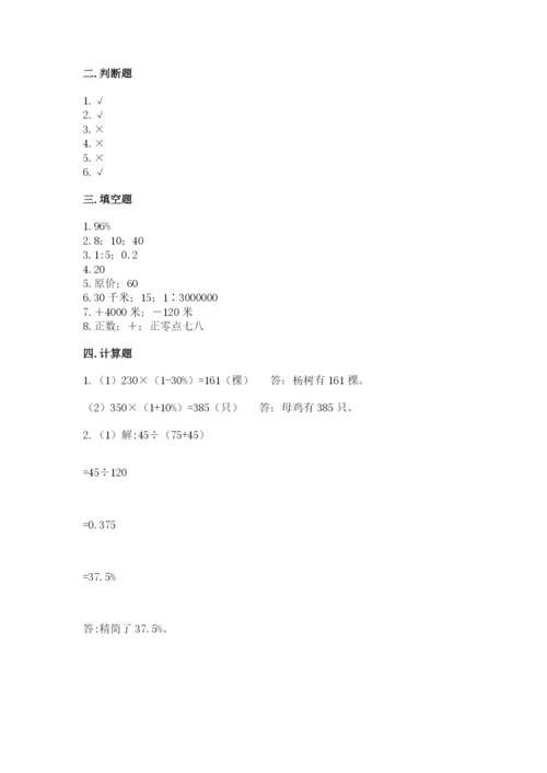 重庆市沙坪坝区六年级下册数学期末测试卷标准卷.docx