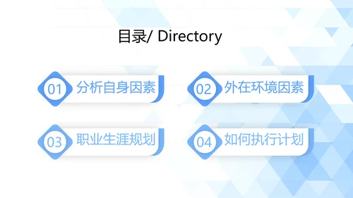 蓝色大学生职业生涯规划动态PPT模板