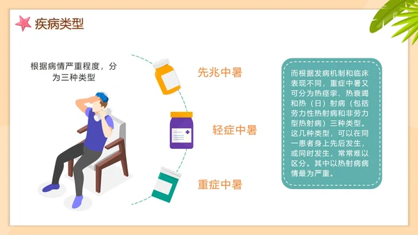 卡通手绘预防中暑科普安全教育PPT模板