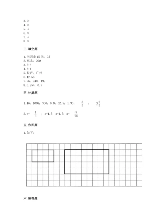 冀教版小学六年级下册数学期末检测试题附完整答案【各地真题】.docx