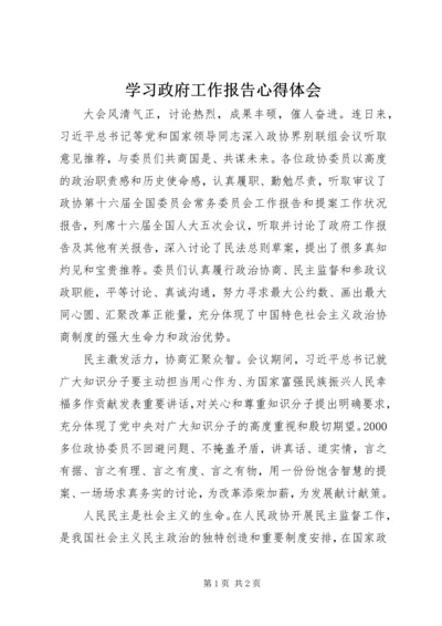 学习政府工作报告心得体会精编.docx