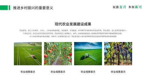 绿色简约商务乡村振兴建设新农村农业发展党课ppt模板