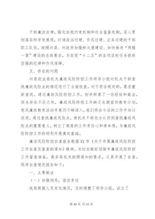 廉洁风险防控自查报告.docx
