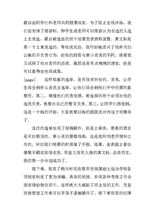 XX年班主任实习总结 2