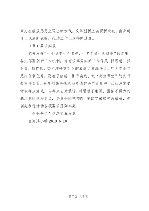 金海港小学“争先创优”活动实施方案.docx