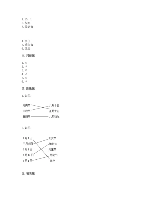 新部编版二年级上册道德与法治期中测试卷及答案（基础+提升）.docx