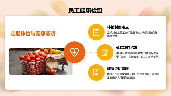 橙色3D风校园食品安全管理与规范PPT模板